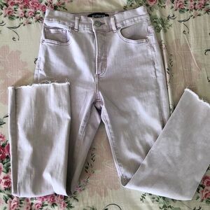 Express lavender pink high rise flare cropped jeans
